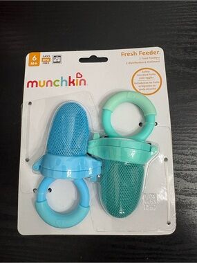 Munchkin Fresh Feeder Mesh Baby Food Pacifiers - Teal & Blue